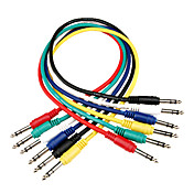 DT Audio Link Cord Cable DC02 with 6pcs of 1/4" Stereo+1/4" Stereo Plug in 0.6 meter