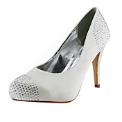Satin Stiletto Heel Closed Toe / Pumps With Rhinestone Wedding Shoes (More Colors Available)