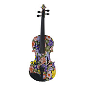 Kinglos - (LY-1101) Purple Flower Design Solid Spruce Violin Outfit (Multi-Size)