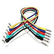 DT Audio Link Cord Cable DC03 with 6pcs of 1/4" Mono+Right-angle 1/4" Mono Plug in 0.9 meter