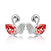Romantic Swan Lake Austrian Crystal In Real Platinum Plated Ladies' Earrings (More Colors)