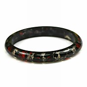 Ladies' Resin Round Bangles Classic Bracelet With Black Star
