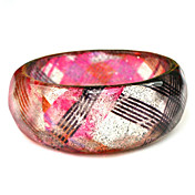 Ladies' Resin Round Bangles Classic Bracelet With Hearts