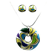 Yellow Ladies' Jewelry Sets In Alloy With Enamel Including Necklace & Earrings Set