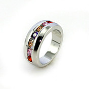 18k forgyldt & temmelig flerfarvet cubic zirconia mode ring mode mode ring