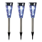 wit licht op zonne-energie leidde oplaadbare tuinpad licht (3 stuks)