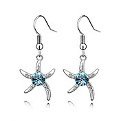 Starfish Love  Austrian Crystal In Real Platinum Plated Ladies' Earrings (More Colors)