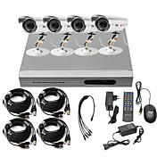 Ultra-Low-Preis 4-Kanal CCTV DVR-Kit (H. 264, 4 Outdoor Wasserdicht Farbkameras)