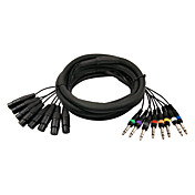 DT Multi-channel Control Cables DMB06 with 8*1/4" Stereo+8*XLR(F) Plug in 3 meter