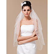 Two-tier Tulle With Pearls Fingertip Veil