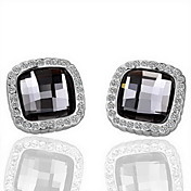 Gorgeous Gray Crystal Alloy Stud Earrings