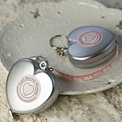 "Love Beyond Measure" Heart Shaped Measuring Tape Keychain in Sheer Organza Bag
