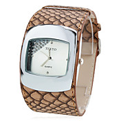 Damen Analog Quarz-Armbanduhr im Schlangenleder Design (Braun)