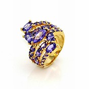 Gorgeous Cubic Zirconia Platinum Plated Irregular Shape Fashion Ring