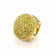 Gorgeous Cubic Zirconia Platinum Plated Round Shape Fashion Ring