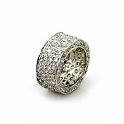 Luxurious Cubic Zirconia Platinum Plated Star Fashion Ring