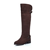 simili cuir talon bas du genou hautes bottes parti / chaussures de soirée plus de couleurs ()