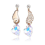 13mm x 13mm Heart Cut Crystal  High Quality Alloy Earrings  (More Colors)