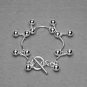 Beautiful Silver Plated Two Bead Bar Women's Bracelet