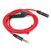 3.5mm Male to Female AUX Audio Extension Cable with Microphone for iPhone 4 ,4S and iPad
