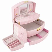 Cluster Alligatoring Leatherette Ladies'Jewelry Box(More Colors)