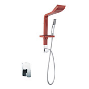 Contemporary Widespread Wall Mount Shower Panel Faucet with Hand Shower - Painting Finish