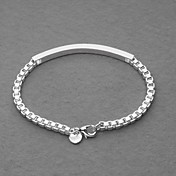 Amazing Silver Plated Box Chain ID Unisex Bracelet