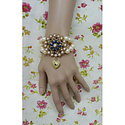 White Pearl and Diomand Flower Princess Lolita Bracelet