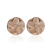 Banhado a ouro 18k goegeous ônix com brincos da forma da flor forma