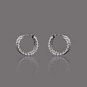 Gorgeous Silver Plate Mesh Huggie Earring