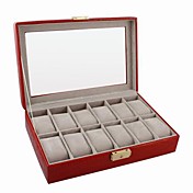 modernen mehrere Gitter Elefantenhautbildung Kunstleder rot ladies'jewelry Box