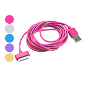 kleurrijke 30pin usb synchronisatie en oplaadkabel voor de nieuwe iPad, iPhone 4 4s (300cm, verschillende kleur)