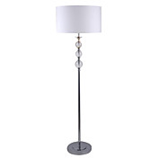 40W Crystal Floor Light with Fabric Shade Natural Design