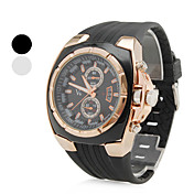 Men's Sports Rubber Style Analog Quartz Wrist Watch (Black)