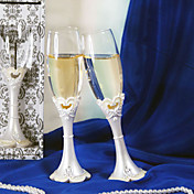 Open Heart Wedding Toasting Flute Set With Epoxy