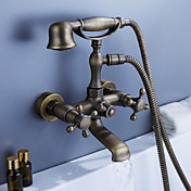 Antique Inspired Tub Faucet with Hand Shower (Antique Brass Finish)