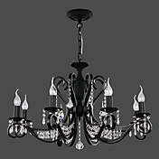 candelabros de cristal modernos con 8 luces negro