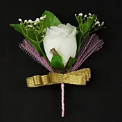 satin / bomuld free-form mænds boutonniere