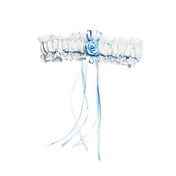 Satin / dentelle avec fleurs en satin / Jarretière de mariée en satin Rubans