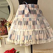 Short Checked Pattern Mori Girl Style Country Lolita Skirt