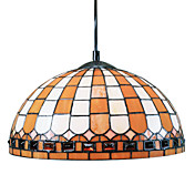 60W Tiffany Pendent Light in Orange Glass Shade