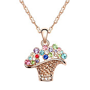 Gorgeous Alloy With Austrian Crystal Basket Of Flowers Women's Necklace (More Colors)