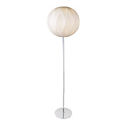 25W Comtemporary Floor Light with 1 Light in Round Fibre Shade