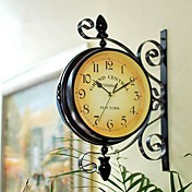 estilo vintage doble esfera del reloj de pared en hierro