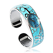 Movimiento de cuarzo forma oval con reloj pulsera de flores