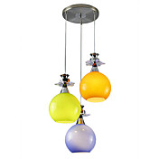 Luces de estilo colgante con 3 luces en 3 colores