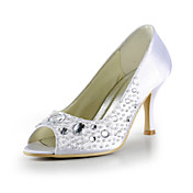 Satin Stiletto Heel Pumps With Beading / Crystal Wedding Party Women's Shoes