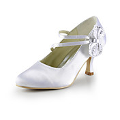 Gorgeous Satin Stiletto Heel Pumps With Satin Flower Wedding Party Women's Shoes