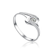 Elegant Sterling Silver Round Cubic Zirconia Ring