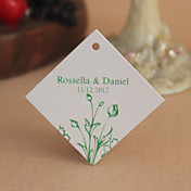 gepersonaliseerde ruit voor tag - prachtige groene bloemen (set van 30)